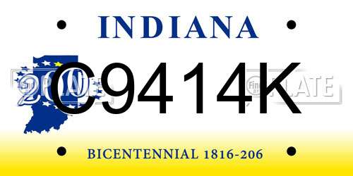 C9414K Indiana License Plate