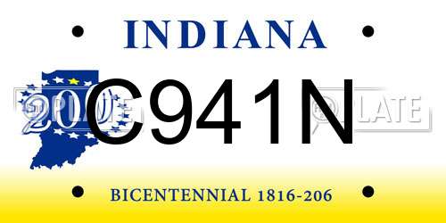 C941N Indiana License Plate