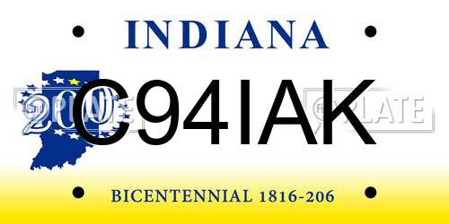 C94IAK Indiana License Plate