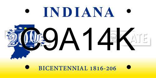 C9A14K Indiana License Plate
