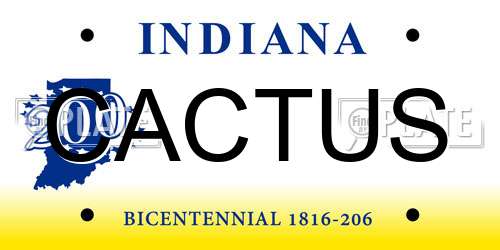 CACTUS Indiana License Plate