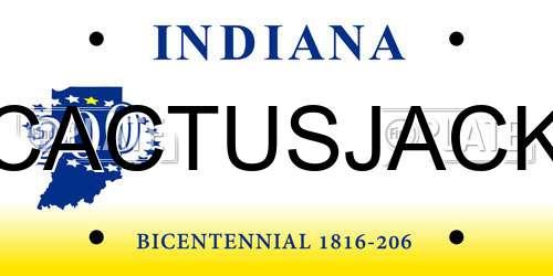 CACTUSJACK Indiana License Plate