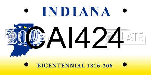 CAI424 Indiana License Plate
