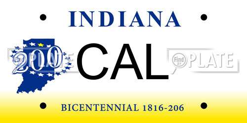CAL Indiana License Plate