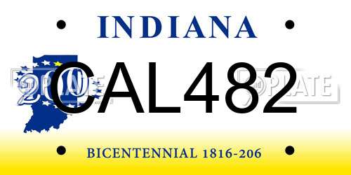 CAL482 Indiana License Plate