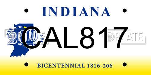CAL817 Indiana License Plate