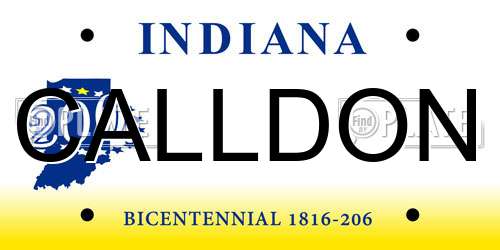 CALLDON Indiana License Plate