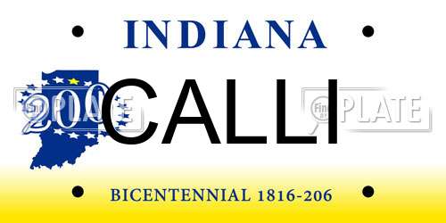 CALLI Indiana License Plate
