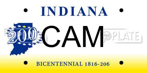 CAM Indiana License Plate