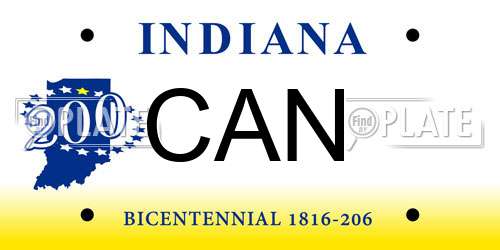 CAN Indiana License Plate