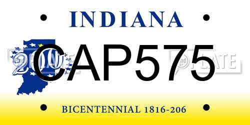 CAP575 Indiana License Plate