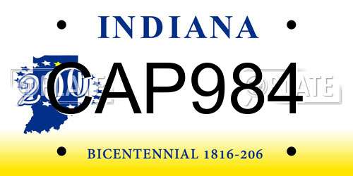 CAP984 Indiana License Plate