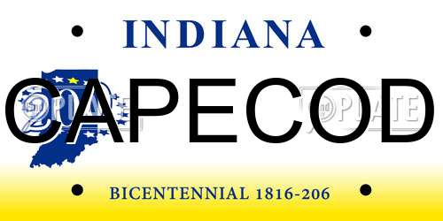 CAPECOD Indiana License Plate