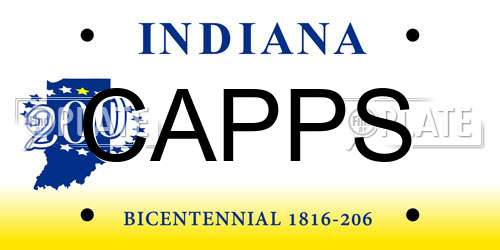 CAPPS Indiana License Plate