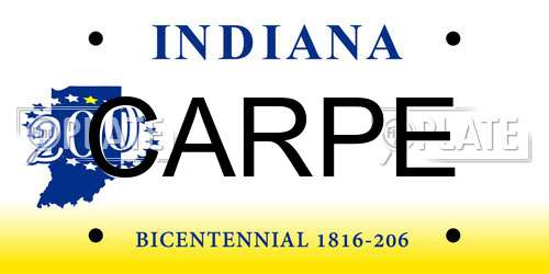 CARPE Indiana License Plate