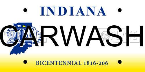 CARWASH Indiana License Plate