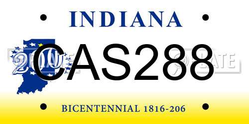 CAS288 Indiana License Plate