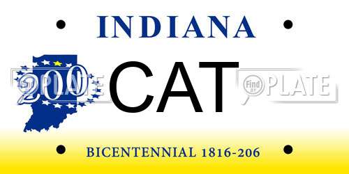 CAT Indiana License Plate