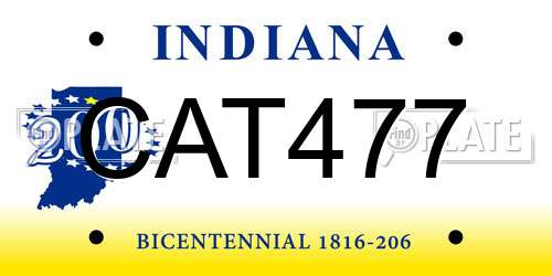 CAT477 Indiana License Plate