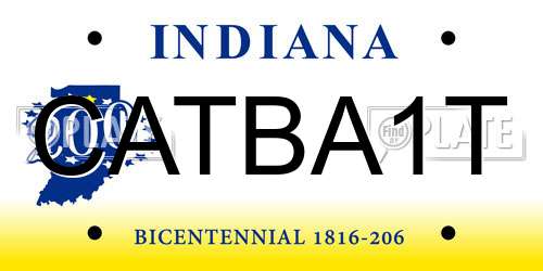 CATBA1T Indiana License Plate