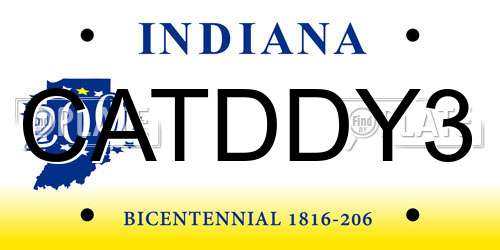 CATDDY3 Indiana License Plate