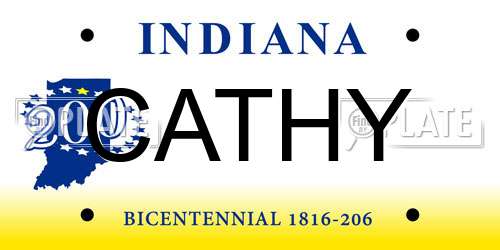 CATHY Indiana License Plate