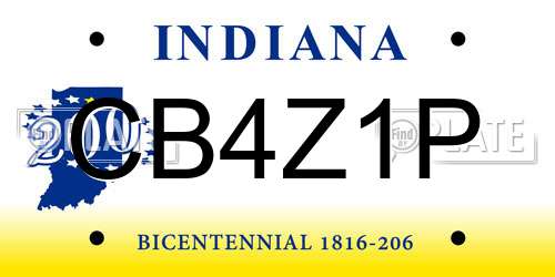 CB4Z1P Indiana License Plate