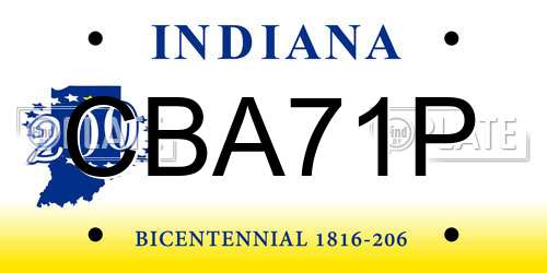 CBA71P Indiana License Plate