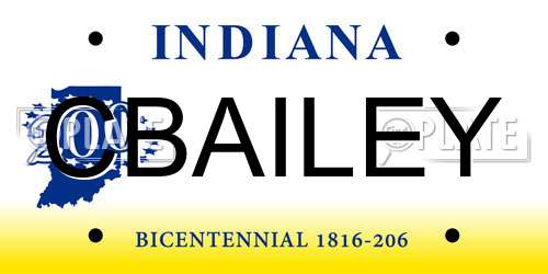 CBAILEY Indiana License Plate