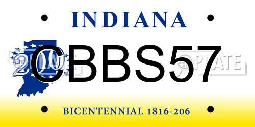 CBBS57 Indiana License Plate