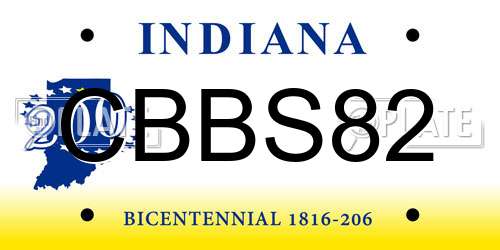 CBBS82 Indiana License Plate