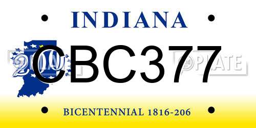 CBC377 Indiana License Plate