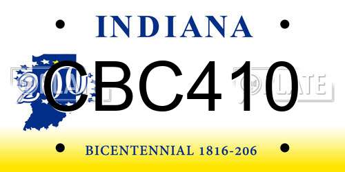 CBC410 Indiana License Plate