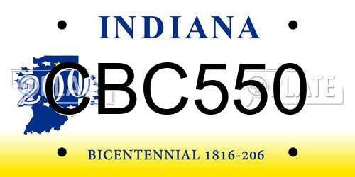CBC550 Indiana License Plate