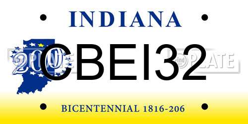 CBEI32 Indiana License Plate