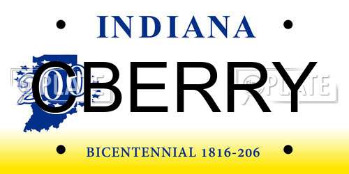 CBERRY Indiana License Plate
