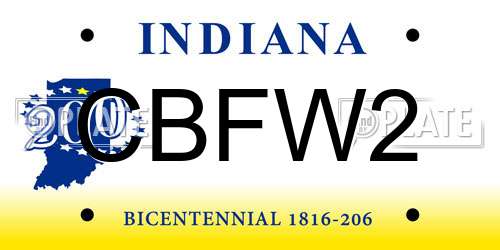 CBFW2 Indiana License Plate