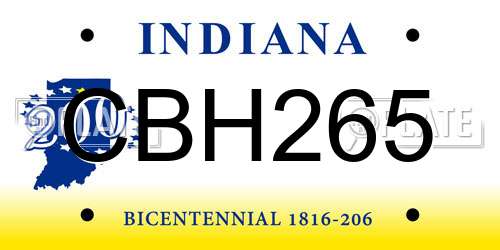 CBH265 Indiana License Plate