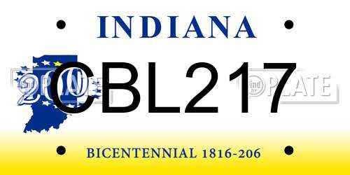CBL217 Indiana License Plate