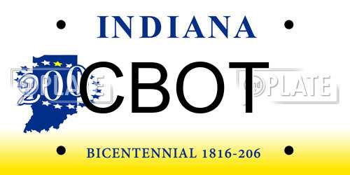 CBOT Indiana License Plate