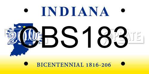 CBS183 Indiana License Plate