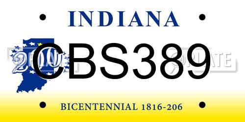 CBS389 Indiana License Plate