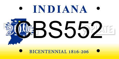 CBS552 Indiana License Plate