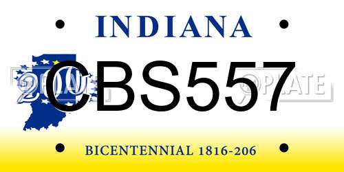 CBS557 Indiana License Plate