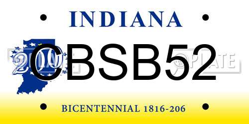 CBSB52 Indiana License Plate