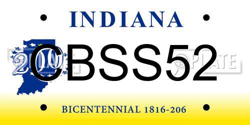 CBSS52 Indiana License Plate