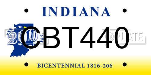 CBT440 Indiana License Plate