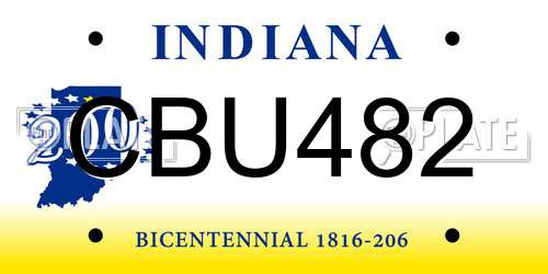 CBU482 Indiana License Plate