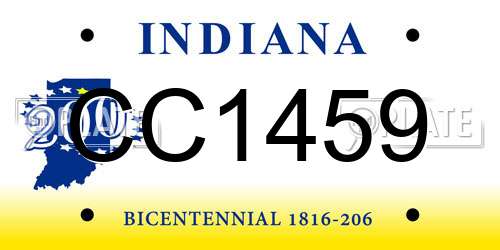 CC1459 Indiana License Plate