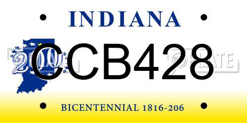 CCB428 Indiana License Plate